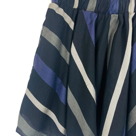 BCBG Generation Skirt Womens Medium Black Purple Striped Flare Pull On Casual - Picture 2 of 5
